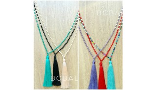 fashion necklace tassels bead crystal mix colorful wholesale alot free shipping